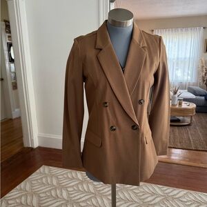 NWT Liverpool Erin Double Breasted Blazer Medium Tan/Camel